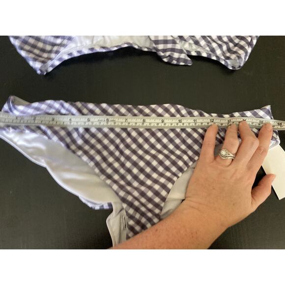 NWT Raisins White and Purple Gingham 2 piece Swimsuit SzL - Picture 6 of 8